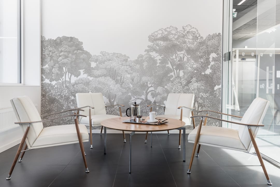 Rebel Walls R13054 Greenhouse Bellewood Grey Toile - mural leśny