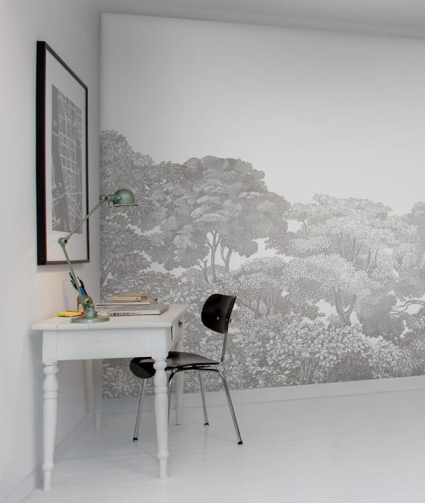 Rebel Walls R13054 Greenhouse Bellewood Grey Toile - mural leśny