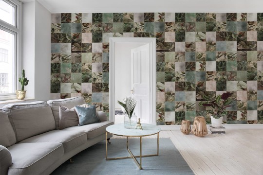 Rebel Walls R15071 Home Birds of Paradise Tiles - mural kafelki z kolibrami