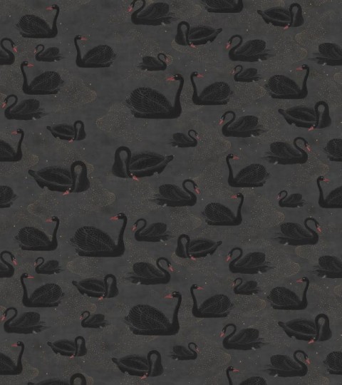 Rebel Walls R17121 Moss & Coral Cygne Noir - mural z łabędziem