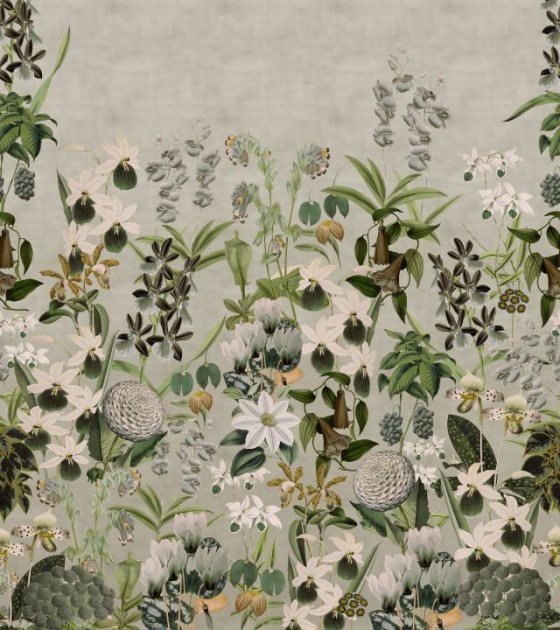 Rebel Walls R17162 Moss & Coral Alice’s Garden Dusk - mural z motywem ogrodu