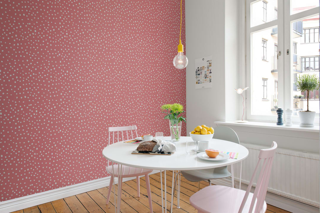 Rebel Walls R15755 Nostalgia Anew Rebel Dot Peach - mural w kropki