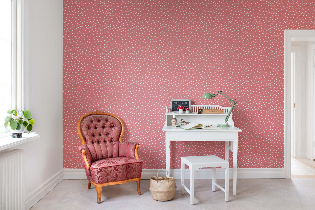 Rebel Walls R15755 Nostalgia Anew Rebel Dot Peach - mural w kropki