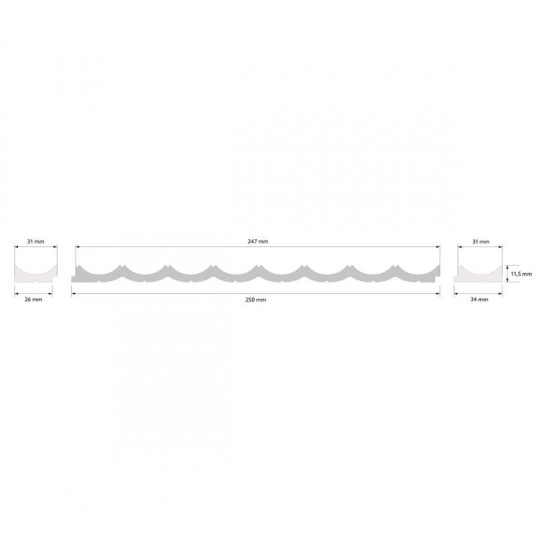 Zakończenie prawe paneli ściennych premium Mardom Lumio WP002RP 270 cm białego