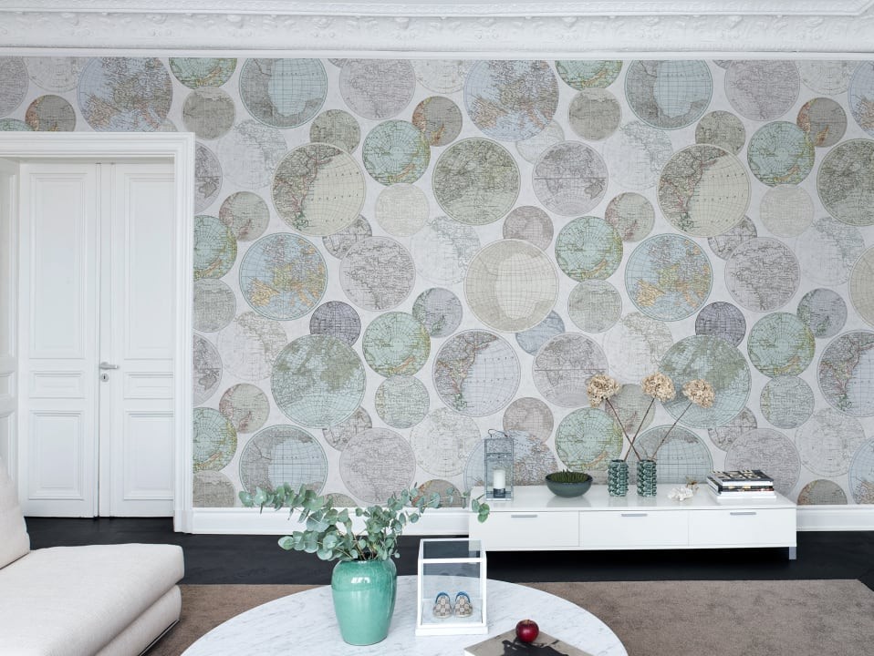 Rebel Walls R13884 Palette Globes Gathering Dew - mural w globusy