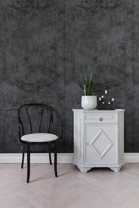 Rebel Walls R15462 Palette Noble Flair Noir - imitująca francuskie panele
