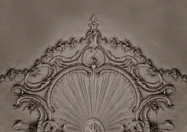 Rebel Walls R15482 Palette Stucco Gloria Clay - mural z rozetą