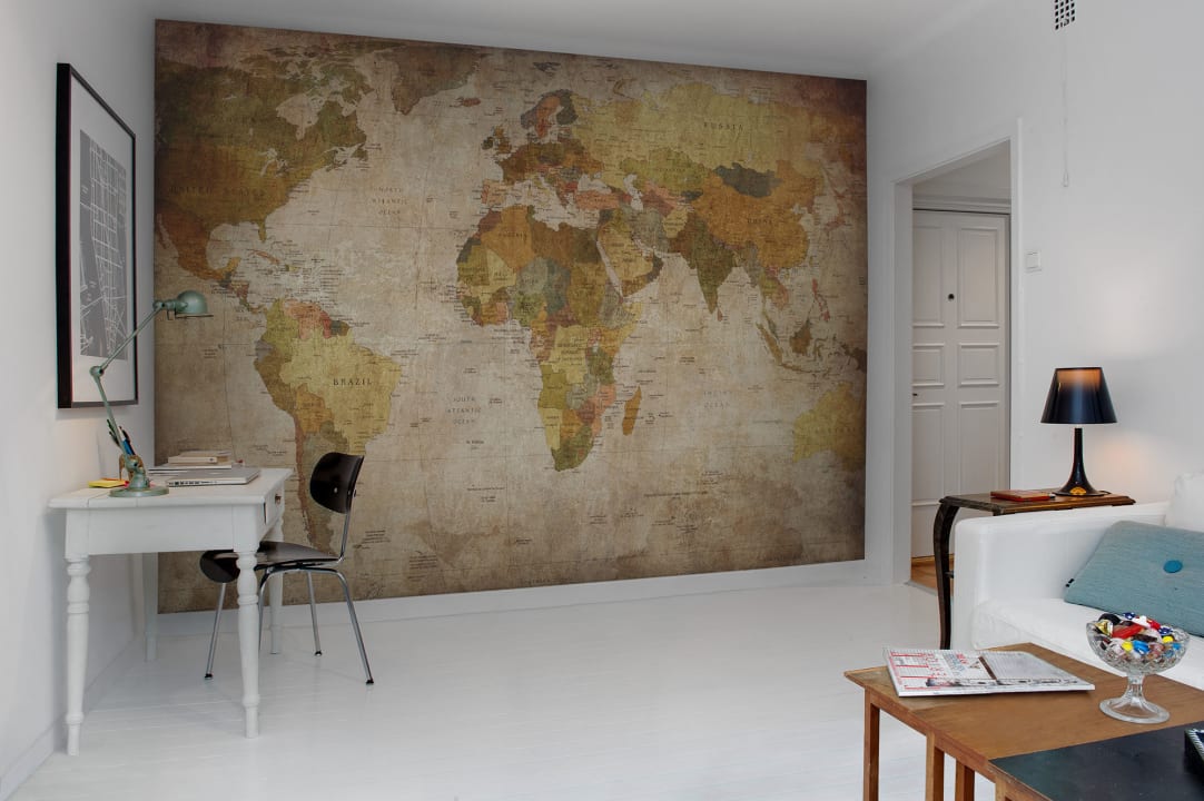 Rebel Walls R10771 Panorama World of Map - mural z mapą świata