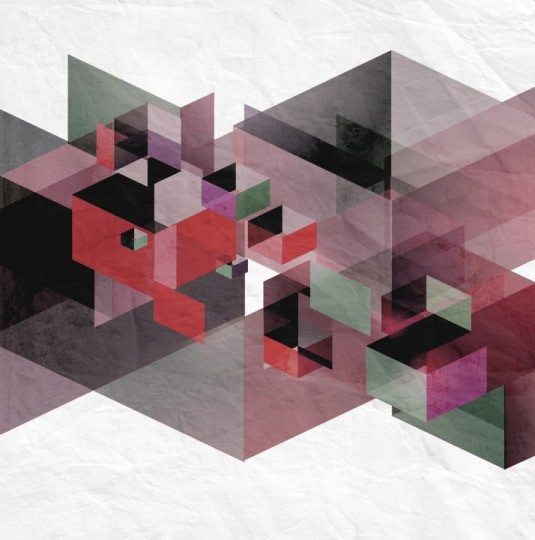 Rebel Walls R12313 Panorama Fractal Red - mural geometryczny