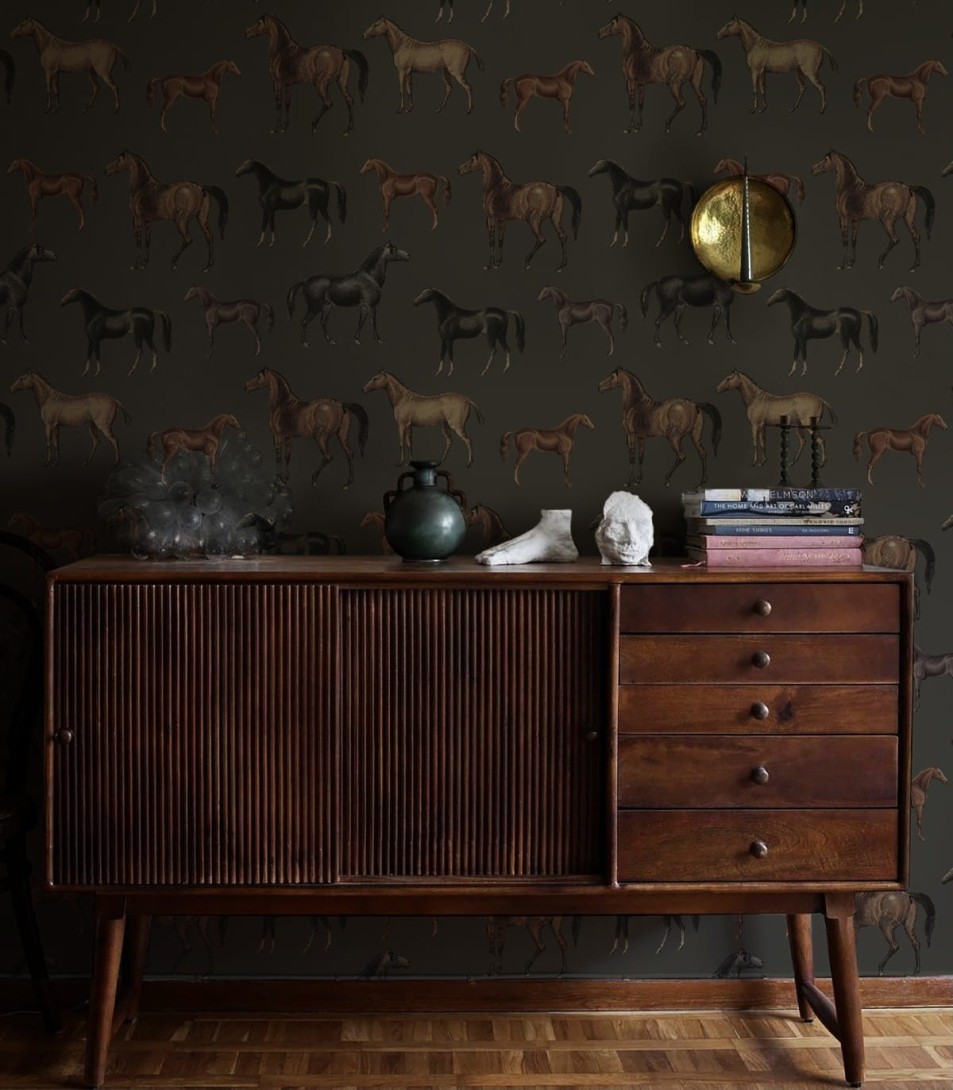 Wallcolors Art Matters Horses Olive - mural w konie
