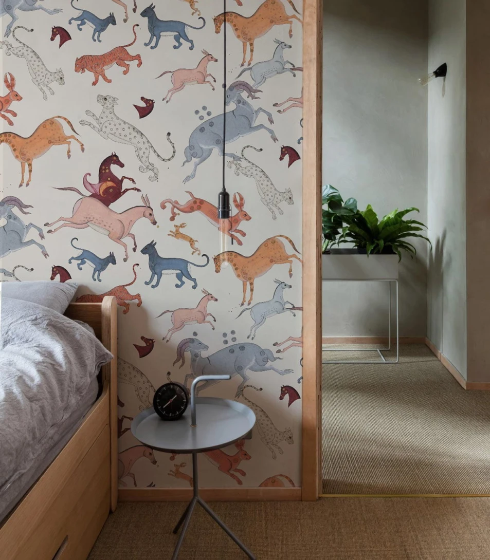 Wallcolors Art Matters Oriental Animals Beige - mural ze zwierzętami