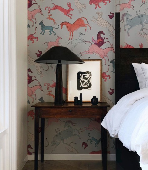 Wallcolors Art Matters Oriental Animals Light Blue - mural ze zwierzętami