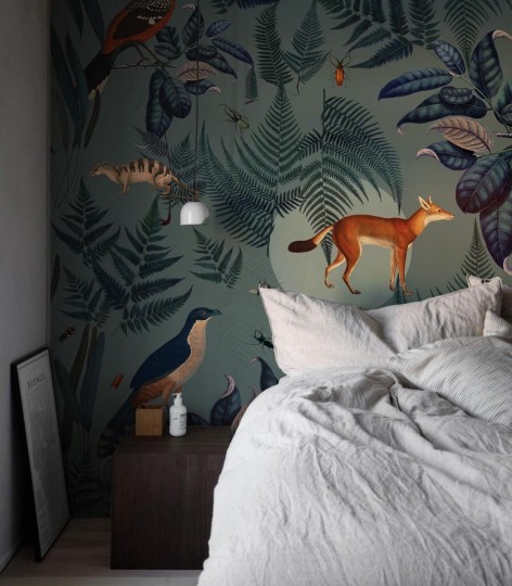 Wallcolors Vintage Therapy Turquoise Fern - mural leśny