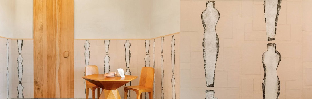 Elitis RM 1031 06 Art Paper Naoshima – tapeta tekstylna w rzeźbione sylwetki