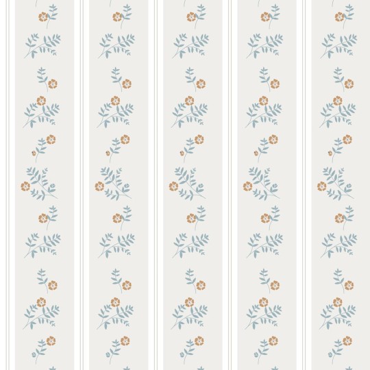Dekornik DEKO.TAP.375 French Cottage Flowers - tapeta w pasy ozdobione kwiatkami
