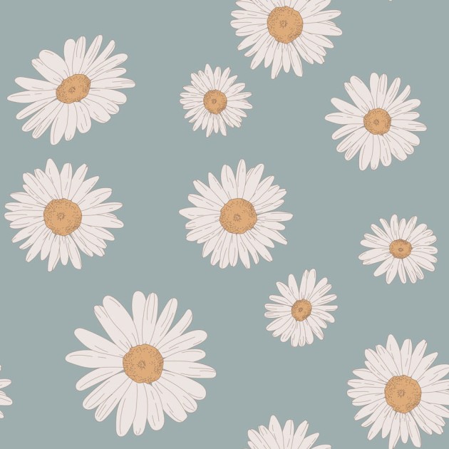 Dekornik DEKO.TAP.386 Tuscan Daisies Blue - tapeta w stokrotki