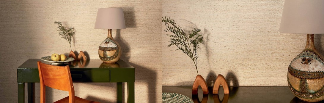 Elitis VP 633 04 Ortigia Travertin - tapeta imitująca kamień