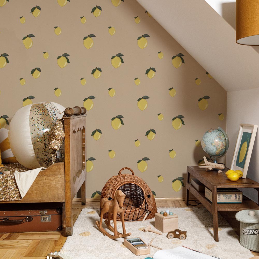 Dekornik DEKO.TAP.392 Little Lemons Beige - tapeta dziecięca w cytryny