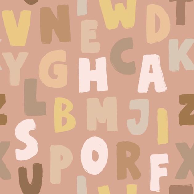 Dekornik DEKO.TAP.393 Letters Pink - tapeta w litery alfabetu