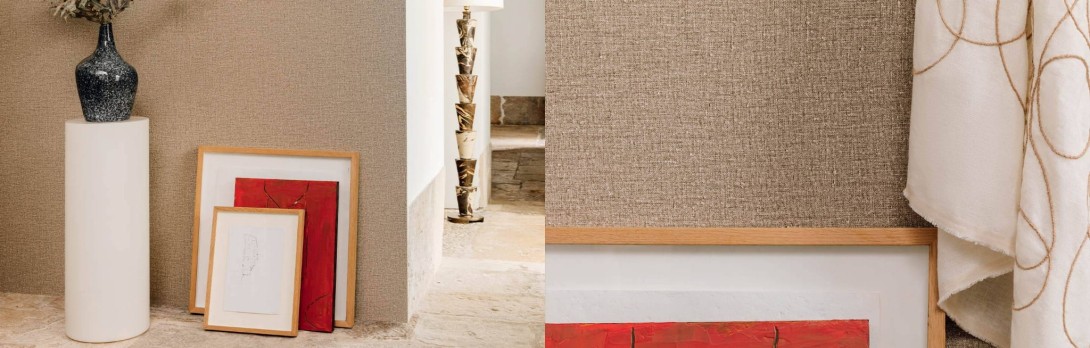 Elitis VP 953 32 Lins brodés Lin - tapeta imitująca len