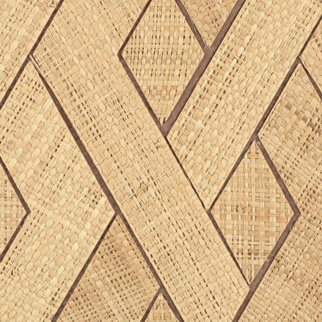 Elitis RM 1019 04 Merida Entrelazados – tapeta z rafii w geometryczny splot