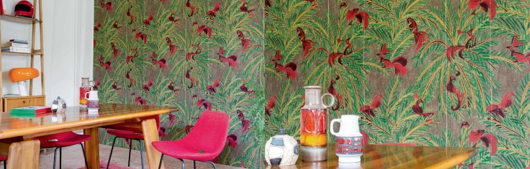 Elitis VP 923 04 Volver La Californie - tapeta w ptaki