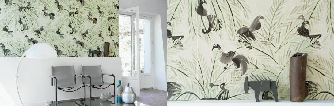 Elitis VP 923 04 Volver La Californie - tapeta w ptaki