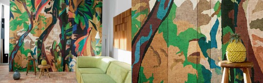 Elitis VP 927 01 Volver Begur - mural w panele w egzotyczne ptaki i rośliny