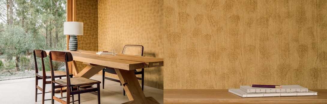 Elitis VP 937 10 Bois sculpté Volute - tapeta imitująca drewno