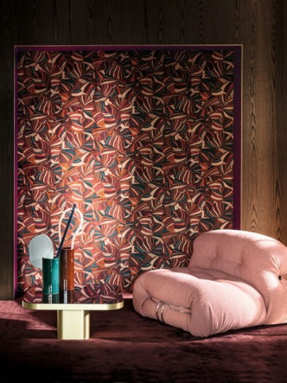 Casamance 71010102 Mellow Pachira Pourpre - tapeta tropikalna