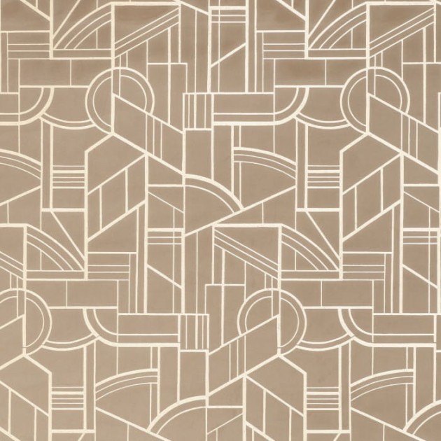 Casamance 71020333 Mellow Reims Taupe - tapeta geometryczna