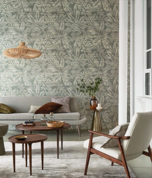 Casamance 70865284 Sisalana Mandrare Bleu Grise - tapeta roślinna z sizalu