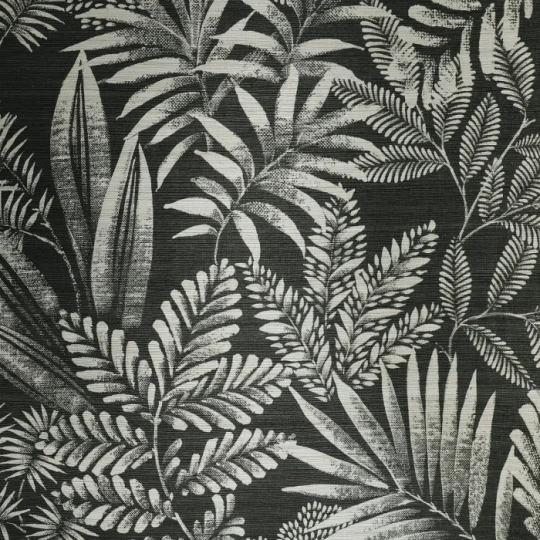 Casamance 70865386 Sisalana Mandrare Carbone - tapeta roślinna z sizalu