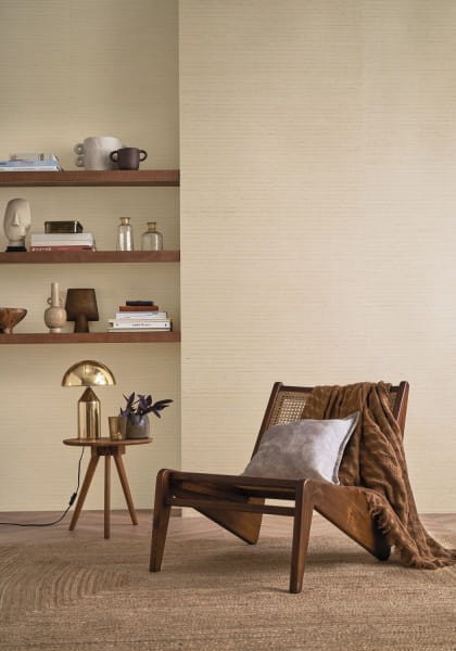 Casamance 70883066 Sisalana Striata Anthracite Silver - tapeta z półgładkiego sizalu z metaliczną przędzą