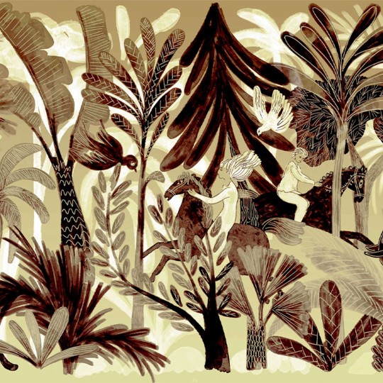 Elitis DM 900 01 Lx 360° Bel ami - mural w egzotyczne zwierzęta i rośliny