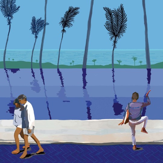 Elitis DM 905 01 Lx 360° Siempre - mural w basen i egzotyczny krajobraz