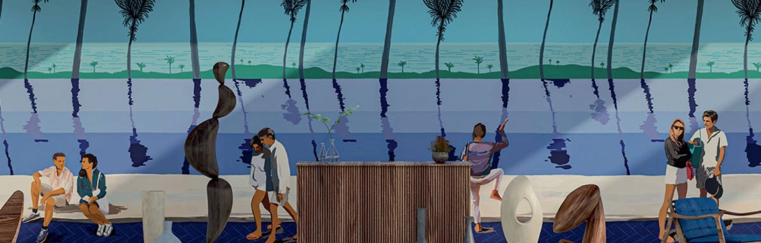 Elitis DM 905 01 Lx 360° Siempre - mural w basen i egzotyczny krajobraz