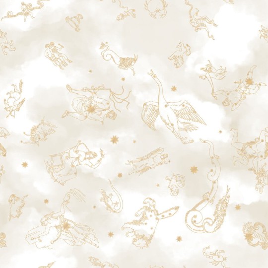 Boras Tapeter 9563W Ceiling Constellations Beige - mural o wzorze znaków zodiaków wśród gwiazd