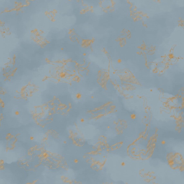 Boras Tapeter 9562W Ceiling Constellations Sky Blue - mural o wzorze znaków zodiaków wśród gwiazd