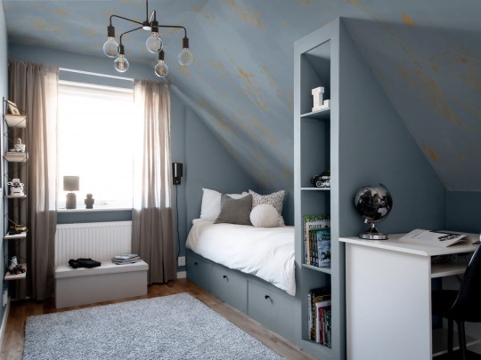 Boras Tapeter 9562W Ceiling Constellations Sky Blue - mural o wzorze znaków zodiaków wśród gwiazd