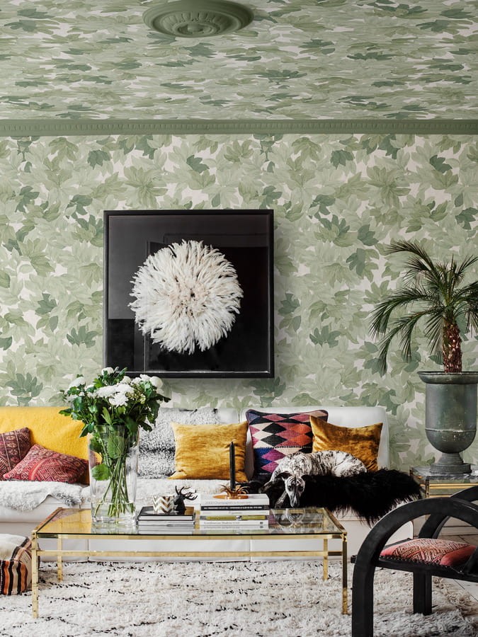 Boras Tapeter 9555W Ceiling Tree Canopy Light Green - mural w liście