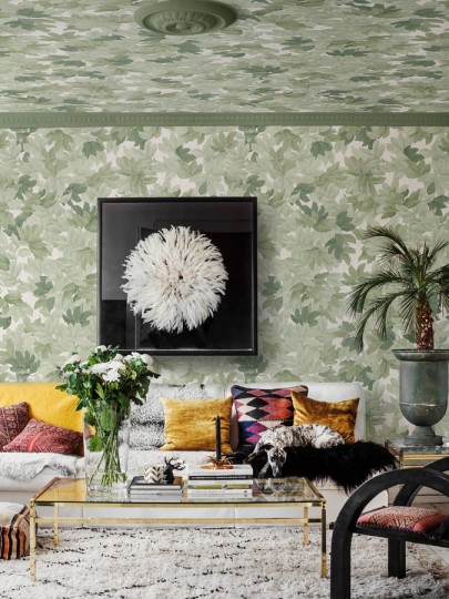 Boras Tapeter 9555W Ceiling Tree Canopy Light Green - mural w liście