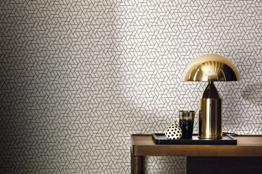 Casamance 70570364 Naturals Papilio - tapeta lniana z geometrycznym wzorem