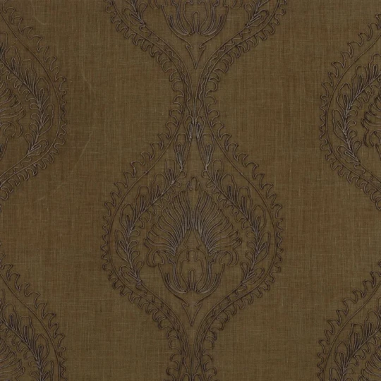 Casamance 70580272 Naturals Monarque - tapeta lniana z ornamentem