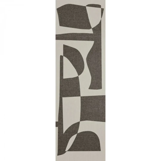 Casamance 71320123 Exploration Concordance Noir et blanc - lniany mural w geometryczny wzór