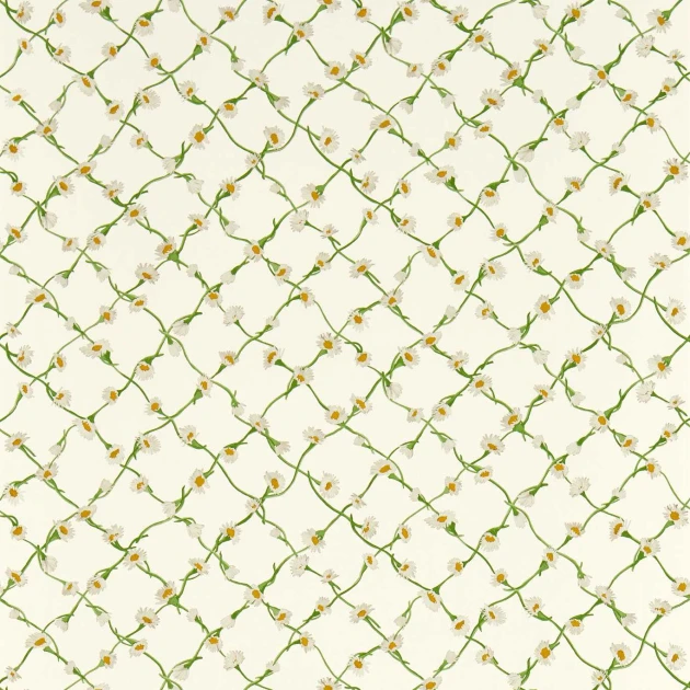 Harlequin 113043 Sophie Robinson Daisy Trellis Emerald/Pearl - tapeta w kwiaty stokrotki