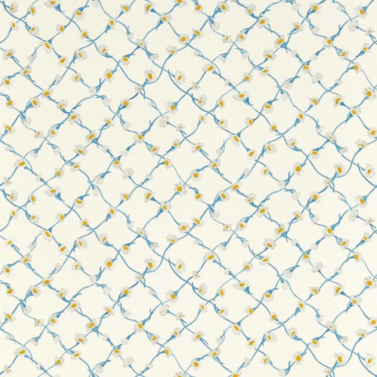 Harlequin 113044 Sophie Robinson Daisy Trellis Lapis/Pearl - tapeta w kwiaty stokrotki