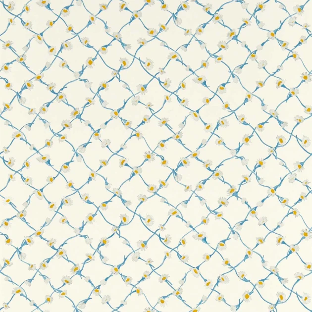 Harlequin 113044 Sophie Robinson Daisy Trellis Lapis/Pearl - tapeta w kwiaty stokrotki