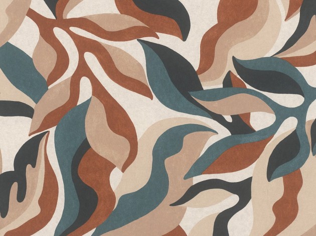 Rasch Textil 301969 Bloomsbury Henry Terra Dark Blue - tapeta w liście