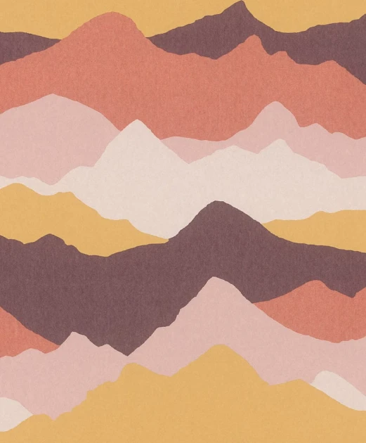 Rasch Textil 301976 Bloomsbury Finn Yellow & Red - tapeta pejzaż górski